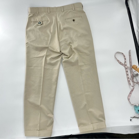 Brooks Brothers St Andrew Links Pants Beige Tan Houndstooth Plaid Golf Slacks - Picture 4 of 13